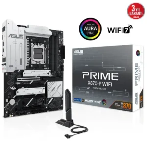 VADE FARKSIZ 12 TAKSİT / ASUS PRIME X870-P WIFI AMD X870 Soket AM5 DDR5 8000+(OC)MHz ATX Gaming (Oyuncu) Anakart
